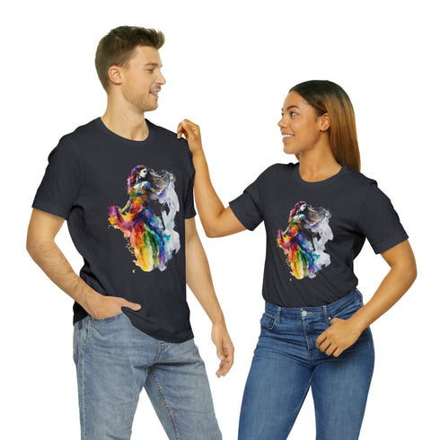 Rainbow Belly Dancer's Pose - Short Sleeve Tee